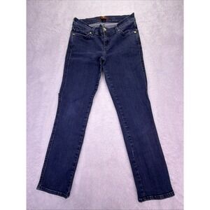 VTG 7 For All Mankind Womens 27 Low Rise Slim Straight Stretch Dark Wash USA Y2K